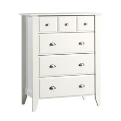 Sauder flach Creek Kommode mit 4 Schubladen, holz, wei&szlig;