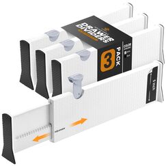RAPTUROUS 3er Pack Schubladenunterteiler &bdquo;12,7 cm hoch und erweiterbar von 33-56 cm, Dresser Drawer Organizers&ldquo; Verstellbare Schubladen-Organisationstrenner