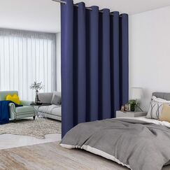 LORDTEX Marineblaue Raumteiler-Vorh&auml;nge &ndash; Gesamtsichtschutz, Raumteiler, Bildschirme schalldicht, breiter Verdunkelungsvorhang f&uuml;r Wohnzimmer, Schlafzimmer, 1 Panel, 2.5 m breit x 2.1 m hoch