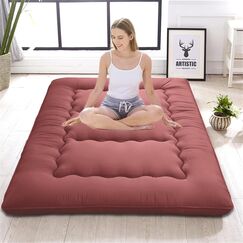 DPRRCX Japanische Bodenmatratze, aufrollbare Tatami-Matte aus Memory-Schaum, einfach zu verstauen und tragbar, Futon-Matratze, geeignet f&uuml;r Camping und G&auml;stezimmer (Carbon, Queen (203,2 x 152,4 cm)