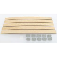 BOSSASHOP.de Set: Federholzleisten (8x50mm) + Befestigungs Kappen zur Selbstmontage f&uuml;r Futon, Bett oder Caravan | St&auml;rke/H&ouml;he 8mm x Breite 50mm (20 Kappen + 10 Leisten (L&auml;nge 837mm))