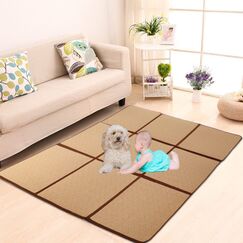 bimiti Japanisch Futon Matratze Faltender Rattan Bereich Teppich Mit Aufbewahrungstasche 180x180cm Anti-Rutsch Tatami Teppich Baby Kriechmatte Bodenmatratze f&uuml;r Schlafzimmer Wohnzimmer Spielzimmer