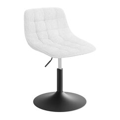 WOLTU Schminktisch Stuhl Hocker f&uuml;r Schminktisch, Schlafzimmer & Esszimmer - H&ouml;henverstellbar, 360&deg; Drehbar mit R&uuml;ckenlehne, aus Bequemer Chenille, Wei&szlig;