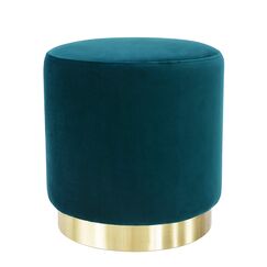 Suhu Hocker Samt Schminktisch Pouf Hocker Sitzhocker Sofa Puff Couch Hocker Samtstoff Fu&szlig;bank Rund Gold Couchtisch Polsterhocker aus Metall Gr&uuml;n