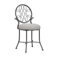 Hillsdale O'Malley Kosmetikhocker mit Spiralmuster, Stoff, Metallic-Grau