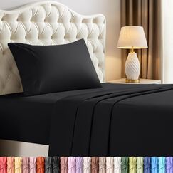 Utopia Bedding Bettw&auml;sche-Set f&uuml;r Twin-Bett, 3-teilig, geb&uuml;rstete Mikrofaser, schrumpft und lichtbest&auml;ndig, pflegeleicht (Twin-Size-Bett, Schwarz)