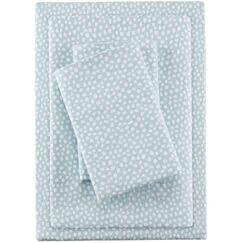 Sleep Philosophy True North by Kuscheliges Flanell-Bettw&auml;sche-Set, 100% Baumwolle, Bedruckt, Tiere, Sterne, niedlich, ultraweich, f&uuml;r kaltes Wetter, Doppelbett, Aqua-Punkte, 3-teilig