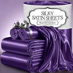 DECOLURE Satin-Spannbettlaken, Queen-Size-Gr&ouml;&szlig;e (4 St&uuml;ck, 8 Farben), seidiges Satin-Bettw&auml;sche-Set mit 2 Kissenbez&uuml;gen, Satin-Spannbettlaken, Satin-Bettw&auml;sche, Queen-Size-Set, Satin-Bettw&auml;sche