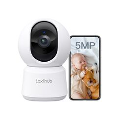 LAXIHUB 5MP Hundekamera mit App &Uuml;berwachungskamera Innen Baby, 2.4G/5GHz Dual-Band WLAN Haustier Kamera, AI Bewegungserkennung Pet Security Camera Auto-Tracking, Pan/Tilt, 2-Wege-Audio, Alexa