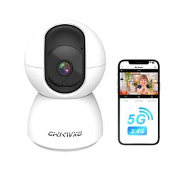 CiKiKWXO 2.4/5GHz Überwachungskamera Innen WLAN mit 2K (3MP) HD Kamera Überwachung Innen PTZ– Bewegungserkennung, IR Nachtsicht, Zwei-Wege-Audio Kompatibel mit Alexa für Haustier/Innen