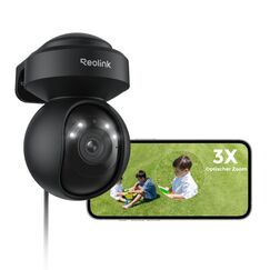 Reolink 4K PTZ &Uuml;berwachungskamera Aussen WLAN, 3X Optischer Zoom, Auto-Tracking, 2,4/5GHz Wi-Fi 6, Person/Auto/Tiererkennung, Spotlights, 2-Wege-Audio, E1 Outdoor Pro (Schwarz)