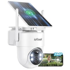 ieGeek 2K &Uuml;berwachungskamera Aussen Solar: 360&deg; PTZ Kamera &Uuml;berwachung Aussen, 2.4GHz Aussenkamera WLAN kabellos akku mit PIR Bewegungsmelder, Outdoor Kamera mit Farb-Nachtsicht, 2-Wege-Audio, S5