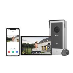EZVIZ Video-Türsprechanlage, WiFi Türklingel mit 7" Farb-Touchscreen, 1080p Nachtsicht und Zwei-Wege-Audio, Gegensprechanlage mit Fernentriegelung, Dualband-WLAN, schlankes Design, CP5