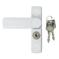 Burg W&auml;chter Fenstersicherung, Einbruchschutz f&uuml;r Fenster und Balkont&uuml;ren, Abschlie&szlig;bar, Innen, Unter-/Ober-/Griffseite, Einfl&uuml;gelige Fenster, WinSafe WS 11, Wei&szlig;, Winsafe WS 11 W SB, 142 x 24 x 35 mm