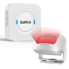CallToU PIR Bewegungsmelder Alarm mit Durchgangsmelder Funk T&uuml;rklingel System &ndash; Kabellose Durchgangsmelder Ladent&uuml;r f&uuml;r Einfahrt, Gesch&auml;ft, Senioren, Patienten, Zuhause, B&uuml;ro, Garage