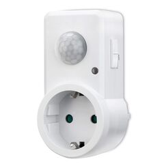 conecto Infrarot Bewegungsmelder f&uuml;r Steckdose innen Zwischenstecker LED 120&deg; IP20 D&auml;mmerungssensor (1 St&uuml;ck), wei&szlig;