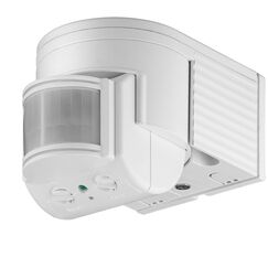 Goobay 95175 Infrarot Bewegungsmelder f&uuml;r Innen & Aussen 180&deg; Pir Sensor LED Leuchte drehbar & neigbar Wand Aufputz Montage 12m Reichweite Wei&szlig;