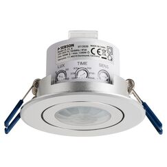 SEBSON Bewegungsmelder Innen, Unterputz Decken Montage, programmierbar, Infrarot Sensor, Reichweite 3-8m / 360&deg;, LED geeignet, schwenkbar, 3-Draht