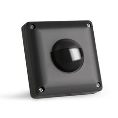 SEBSON Bewegungsmelder Au&szlig;en IP65 - Unterputz, LED geeignet, Wand Montage, IR Bewegungssensor programmierbar - Einbau 53x53x23mm - Sensor 10m/ 190&deg;, 3-Draht - Anthrazit