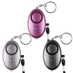 Notfall Pers&ouml;nlicher Alarm [3er Pack] Qoosea Scream Safesound Alarm 140dB LED Taschenlampe f&uuml;r Kinder/Frauen/Senioren/Student Self Defense Schutz Gesichert (Schwarz + Silber + Lila)