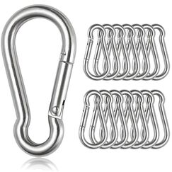 Czkonore 15 St&uuml;ck Karabiner Set, 6 x60mm Klein Karabinerhaken Belastbar bis 180kg, Karabinerhaken f&uuml;r Schl&uuml;sselanh&auml;nger, Camping, H&auml;ngematte, Hundeleine (15 St&uuml;ck Silber, 6 * 60mm)