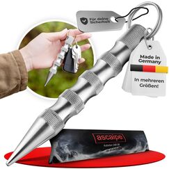 Kubotan mit Extra Grip Selbstverteidigung Druckverst&auml;rker als Notfallhammer aus Aluminium 11cm 14cm 17,5cm, Schl&uuml;sselanh&auml;nger