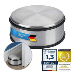 Designer Türstopper aus Edelstahl Gummi Türpuffer Türhalter Stopper 1,2kg (Silber 11x6cm, 1 Stück)