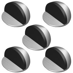 Nutabevr 5 St&uuml;ck T&uuml;rstopper Boden Edelstahl,Schwerer T&uuml;rstopper Boden Selbstklebend mit Gummipuffern, Door Stopper f&uuml;r alle Hartb&ouml;den zum Schutz von T&uuml;ren, Kinderzimmer, Balkont&uuml;r, W&auml;nden und M&ouml;beln