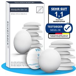 SilverRack&reg; T&uuml;rstopper Wand selbstklebend Wei&szlig; [10 St&uuml;ck] - Wandpuffer als perfekter Schutz f&uuml;r Wand und T&uuml;r - T&uuml;rpuffer Wandschutz als T&uuml;rstopper f&uuml;r T&uuml;rklinken gegen T&uuml;ranschlag