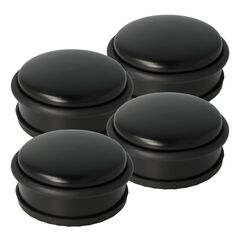 Westcott T&uuml;rstopper aus Edelstahl Schwarz 4 St&uuml;ck | Runder T&uuml;rstopper mit 1,2kg Eigengewicht | T&uuml;rschonender Gummiring | Extra rutschfeste Unterseite | ⌀ 10cm, H&ouml;he 4cm | E-19002 00