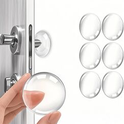 Wandschutz von T&uuml;rkn&auml;ufen-Efbock Transparent Silikon-T&uuml;rstopper Wandschutz-Premium T&uuml;rsto&szlig;stange Wandschutz f&uuml;r Zuhause oder B&uuml;ro-Selbstklebender T&uuml;rgriff Sto&szlig;schutzstopper Gummistopper 6st&uuml;ck