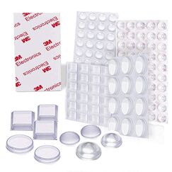 Uni-Fine Elastikpuffer Transparent 4 Gr&ouml;&szlig;en Schutzpuffer M&ouml;belpuffer Gummipuffer Selbstklebend Anschlagd&auml;mpfer T&uuml;rpuffer f&uuml;r T&uuml;r Schrankt&uuml;r M&ouml;bel