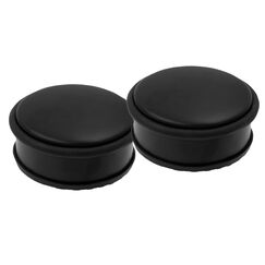 HRB T&uuml;rstopper Edelstahl massiv - Schwerer T&uuml;rstopper Boden mit modernen Design, Door Stopper versehen mit Gummiring zum Schutz der T&uuml;ren (2 St&uuml;ck Schwarz)