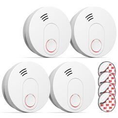Andyssey Rauchmelder mit Magnethalterung, 10 Jahres Langzeit Batterie Feueralarm mit Fotoelektrischem Sensor EN 14604 Stummschaltung Rauchwarnmelder, GS526