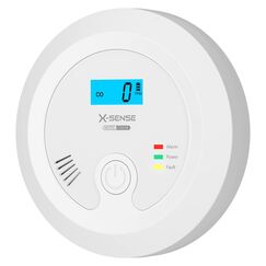 X-Sense CO Melder mit Austauschbarer Batterie und LCD Display inkl. CO-Konzentration, Kohlenmonoxidmelder mit Pr&uuml;ftaste und LED-Statusleuchte, bis 60 m, CO03B