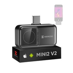 HIKMICRO Mini2 V2 W&auml;rmebildkamera f&uuml;r Android/iOS, 256&times;192 IR-Aufl&ouml;sung, Thermobildkamera, 512&times;384 SuperIR, unterst&uuml;tzt iPhone 15/16/17, 25Hz, USB-C/Lightning-Anschluss(Kein Zubeh&ouml;r)