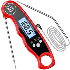 CIRYCASE Fleischthermometer Digital, Sofort Lesen Bratenthermometer Ofenthermometer, Externe Lange Sonde mit 102cm-Edelstahlkabel, Zeigerthermometer, Backofenthermometer f&uuml;r K&uuml;che, BBQ, Ofen, Backen
