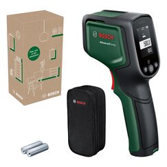 Bosch Infrarot Thermometer AdvancedTemp (-30&deg;C bis +500&deg;C, integrierte Schimmel-und W&auml;rmebr&uuml;cken-Erkennung, LED-Anzeige f&uuml;r einfache Interpretation, Geh&auml;use aus recyceltem Material, E-Commerce Karton)