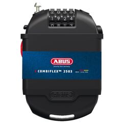 ABUS Spezialschloss Combiflex 2501/65 - Geeignet als Gep&auml;cksicherung, Skischloss, Helmsicherung - 65 cm Stahlkabel - mit Zahlencode - Schwarz