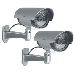 ELRO CDB25S-2 Au&szlig;en Attrappe Kamera-Dummy &Uuml;berwachungskamera mit LEDs-2 Pack