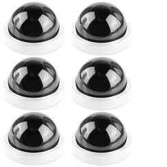 GOMETY 6 St&uuml;ck Dummy Kamera mit Rot Blinkender LED, T&auml;uschend echte Fake Security Camera, CCTV Dummy &Uuml;berwachungskamera Attrappe Kamera, Fake Dome Camera f&uuml;r Zuhause und B&uuml;ro &Uuml;berwachung (Wei&szlig;) (6)