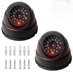 GOMETY 4 St&uuml;ck Kamera Atrappe Au&szlig;en, Fake Kamera mit Rot Blinkender LED, &Uuml;berwachungskamera Attrappe Au&szlig;en CCTV Dummy Kamera Sicherheitskamera f&uuml;r Innen und Au&szlig;enbereich (2)