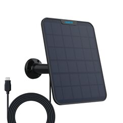 [2023 Update-Version] Reolink 6W Solarpanel für Akku Überwachungskamera Aussen, USB Schnittstelle, Solar WLAN IP Kamera Outdoor, 360° Einstellbare Halterung, Non-Stop-Solar(4m Kabel), Schwarz