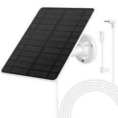 Solarmodul für Ring Kamera,GuKKK 5W Kamera Solarpanel kompatibel mit Ring Spotlight Cam/Pro/Plus Akku & Stick Up Cam/Pro Akku mit Barrel Plug 4m Ladekabel IP65 Wasserdicht Solar Ladegerät (1)