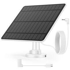 Weinsamkeit 5W Solarpanel für Überwachungskamera Aussen, Solarmodul Kompatibel mit Ring Spotlight Kamera Akku/Stick Up Cam Akku, Barrel Stecker zu USB-C Adapter, 4M Kabel, IP65 Wasserdichtes