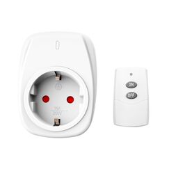 HBN 1X Funksteckdosen mit 1 Fernbedienung, 16A/3.680W Ferngesteuerte Stecker f&uuml;r Innen Weihnachtsdeko, Haushaltsger&auml;te, Reichweite 30m, Wei&szlig;