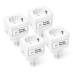Meross WLAN Steckdose 16A, Stromverbrauch Messen, Stromz&auml;hler f&uuml;r Balkonkraftwerk, Smart Bluetooth mit Sprach- und Fernsteuerung, Timer, Smart Plug Kompatibel mit Alexa, Google Home, 4 St&uuml;ck