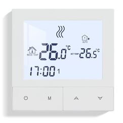 Beok Thermostat Fussbodenheizung Wasser, Thermostate Heizung Digital Raumthermostat Fu&szlig;bodenheizung 230v Wandthermostat Heizungsthermostat Temperaturregler TDS72-WP Wei&szlig; Non-WiFi
