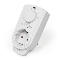 MC Power - Steckdosen-Thermostat Klimaregelung | TCU-330 | 5-30&deg;C, max. 3.500W, 230V/16A | Steuerung von Klimager&auml;ten und Heizungen ohne zus&auml;tzliches Kabelverlegen (interne F&uuml;hler)