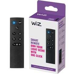 WiZmote Fernbedienung (inkl. Batterien), smarter Lichtschalter zur Lichtsteuerung aller WiZ Lampen und Leuchten im gesamten Haus, schwarz